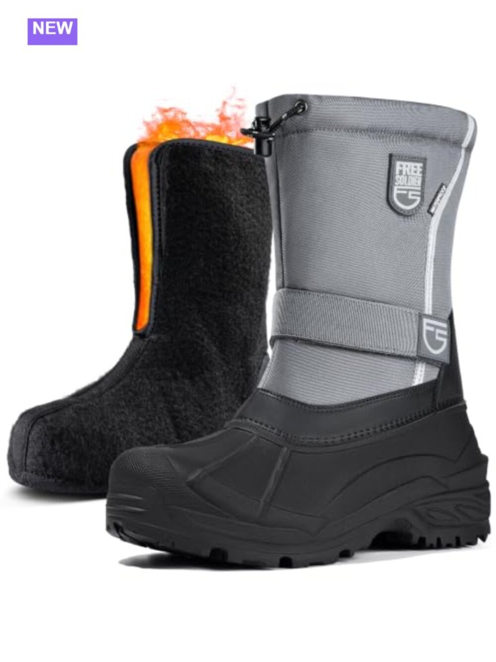 Waterproof Winter Snow Boots Removable Fleece Liner